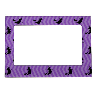 Girly Halloween Witch Pattern Magnetic Picture Frame