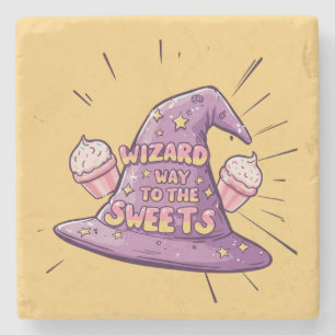 Girly Halloween - Wizard Way to the Sweets Stone Coaster
