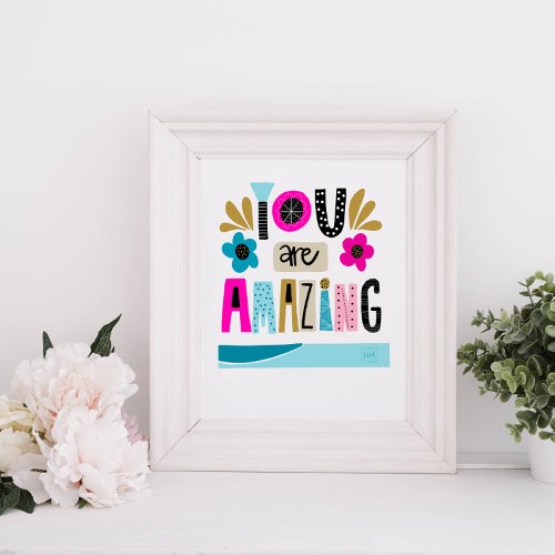 Girly Hand lettered Inspiring Quote Poster