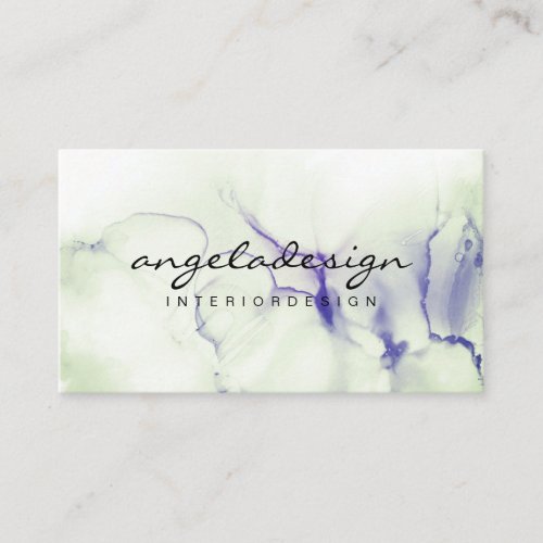 Girly Hand Painted Wet Watercolor Ombre Splash Business Card