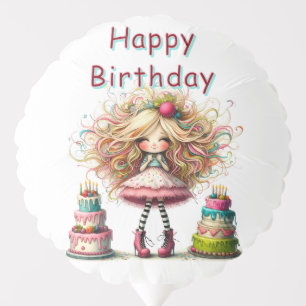 Girly Happy Birthday Balloon