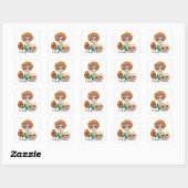 Girly Happy Easter Chocolate Egg Greeting Square Sticker (Sheet)