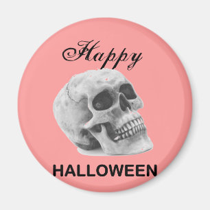 Girly Happy Halloween vintage skull graphic sketch Magnet