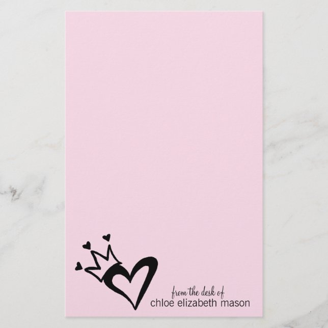 Girly Heart Doodles Stationery (Front)