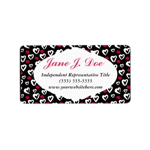 Girly Hearts and Lips Brochure Stickers