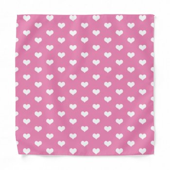 Girly Hearts Pattern On Pink  Bandana by stdjura at Zazzle