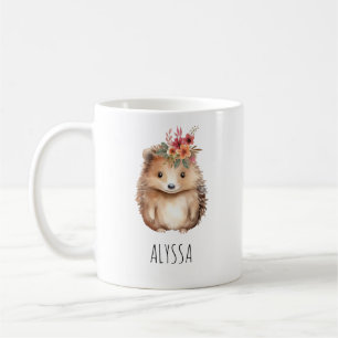 Girly Hedgehog Coffee Mug