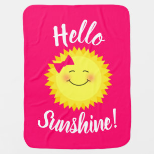Girly Hello Sunshine Baby Blanket