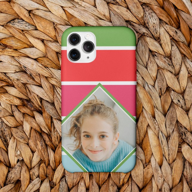 Girly Horizontal Stripes with photo Case-Mate iPhone Case (Creator Uploaded)