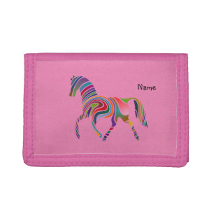Girly Horse pattern Purse Personalized Tri-fold Wallet