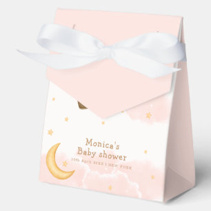 Girly Hot Air Balloon Moon Star Baby Shower Favor Boxes