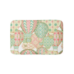 Girly Hot Air Balloons Pattern Bath Mat