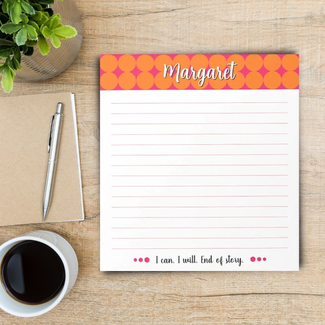 Girly Hot Pink and Orange Personal Notepad (Creator Uploaded)
