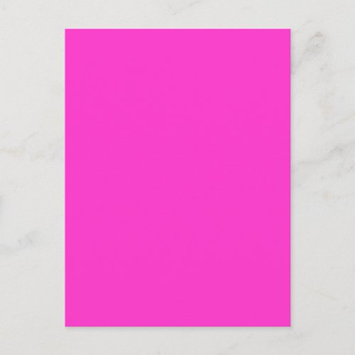 Girly Hot Pink Color Background Customize It Postcard