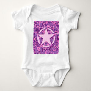 Girly Hot Pink Digital Camouflage Camo Baby Bodysuit