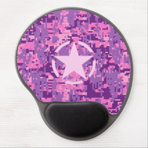 Girly Hot Pink Digital Camouflage Camo Gel Mouse Pad