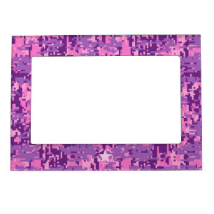 Girly Hot Pink Digital Camouflage Camo Magnetic Picture Frame