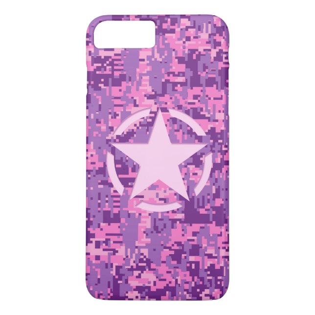 Girly Hot Pink Digital Camouflage Decor Case-Mate iPhone Case (Back)