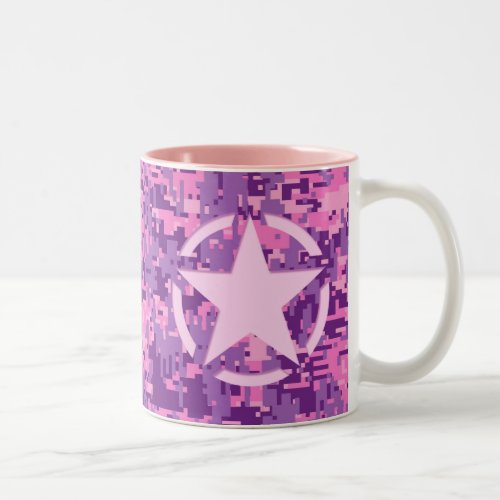 Girly Hot Pink Digital Camouflage Decor Two_Tone Coffee Mug