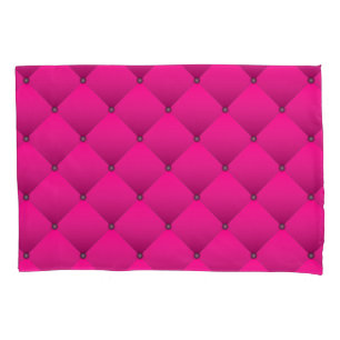 Girly Hot Pink Faux Quilted Diamond Pattern Pillow Case