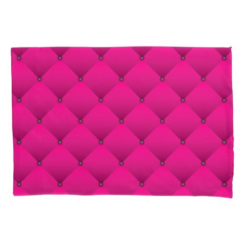 Girly Hot Pink Faux Quilted Diamond Pattern Pillow Case