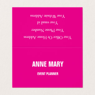 Girly Hot Pink Fuchsia Colorful Event Planner 2025 Business Card