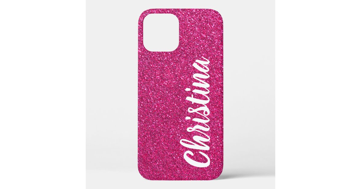 Pink Glitter Custom Name Phone Case