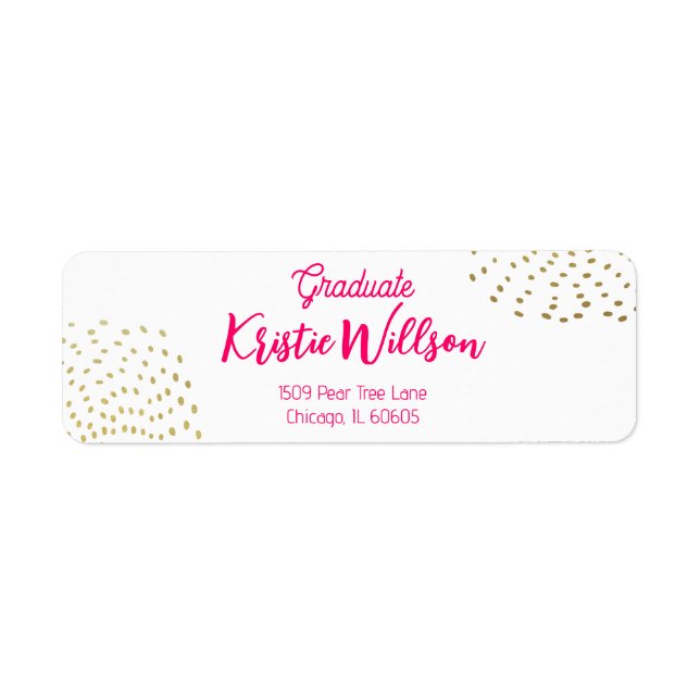 Girly Hot Pink Hair Stylist Graduation Party Chic Label (Front)