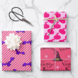 Girly Hot Pink Happy Halloween Mixed Pattern Gift Wrapping Paper Sheets<br><div class="desc">A cute yet unique Mixed Patterns of Little Boo Ghost Bats Halloween Gift Wrapping Paper. It's perfect for Halloween Birthday Parties,  Baby Showers or Kids Halloween parties.</div>