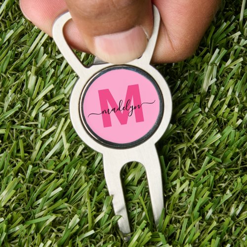 Girly Hot Pink Monogram Name Initial