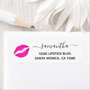 Girly Hot Pink Ombre Lipstick Label