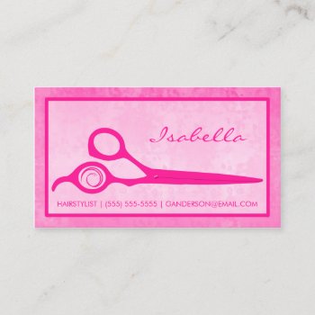 Girly Hot Pink Scissors Salon Appointment Reminder by GirlyBusinessCards at Zazzle