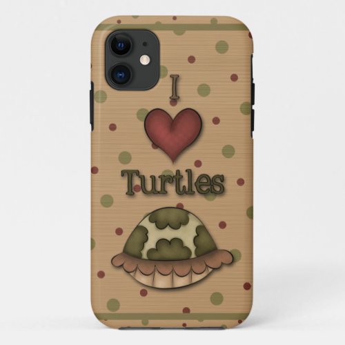Girly I Love Turtles iPhone5 iPhone 11 Case