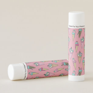 Girly ice cream cone pattern lip balm