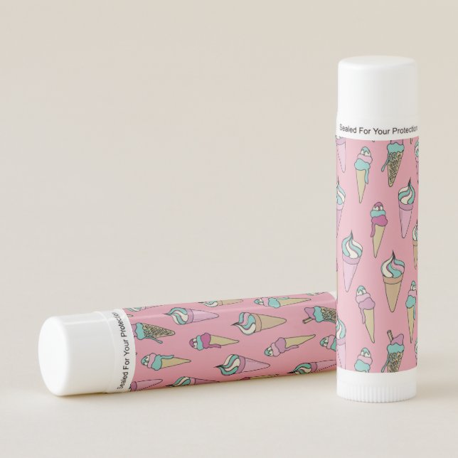 Girly ice cream cone pattern lip balm (Front)