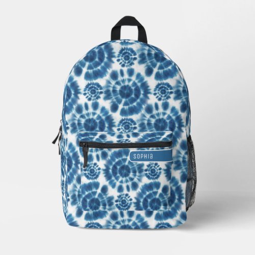 Girly Indigo Blue White Shibori Pattern Cool Teens Printed Backpack
