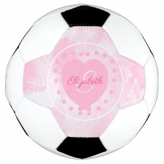 Girly Initial Monogram Pink Watercolor Heart