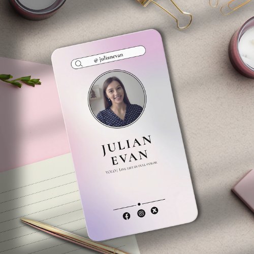 Girly Instagram Holographic Business Card