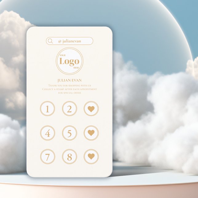 Girly Ivory White Instagram Inspired Loyalty Card (Creator Uploaded)