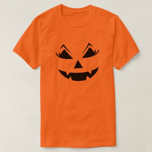 Girly Jack O Lantern Halloween Pumpkin Face Shirt