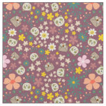 Girly jungle and animals mangosteen peel color fabric