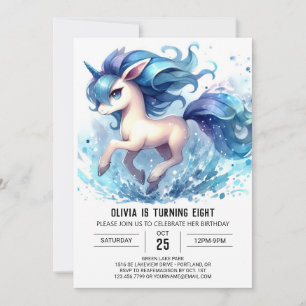 Girly Kids Horse Birthday Invitation