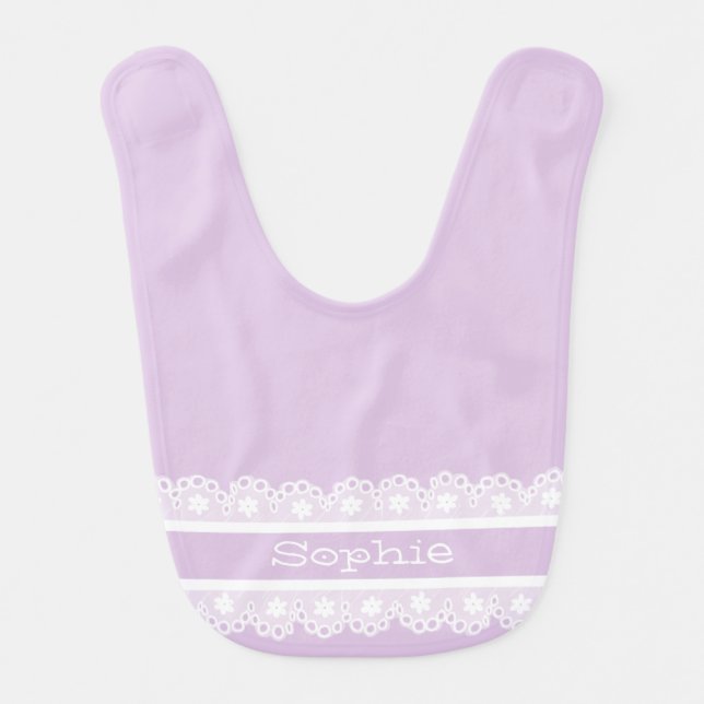 Girly Lace Personalized Bib (Front)
