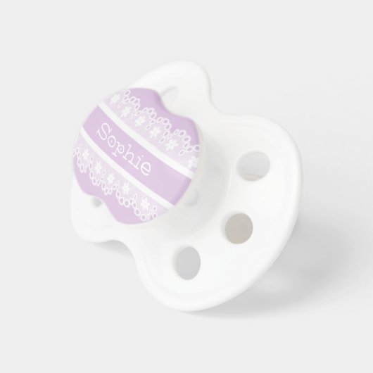 Girly Lace Personalized Pacifier (Front Right)