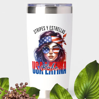 Girly Latina Fourth of July Independence Day Cook Insulated Tumbler