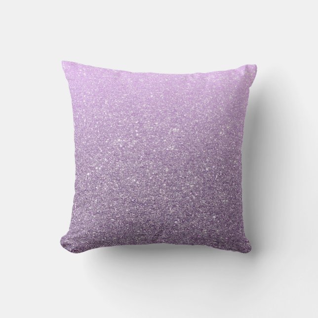 Girly Lavender Faux Glitter Pattern Cute Modern Throw Pillow (Front)