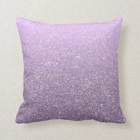 Girly Lavender Faux Glitter Pattern Cute Modern Throw Pillow