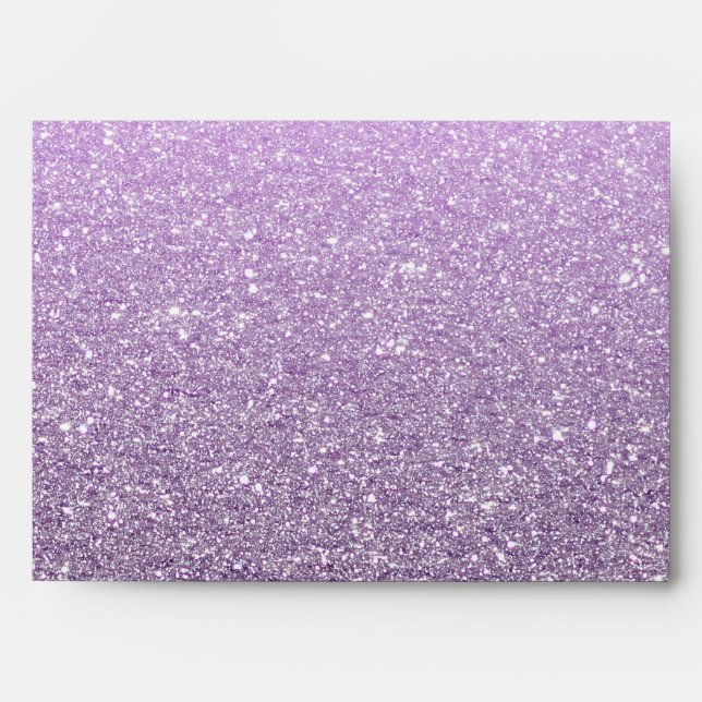 Girly Lavender Faux Glitter Pattern Envelope (Front)