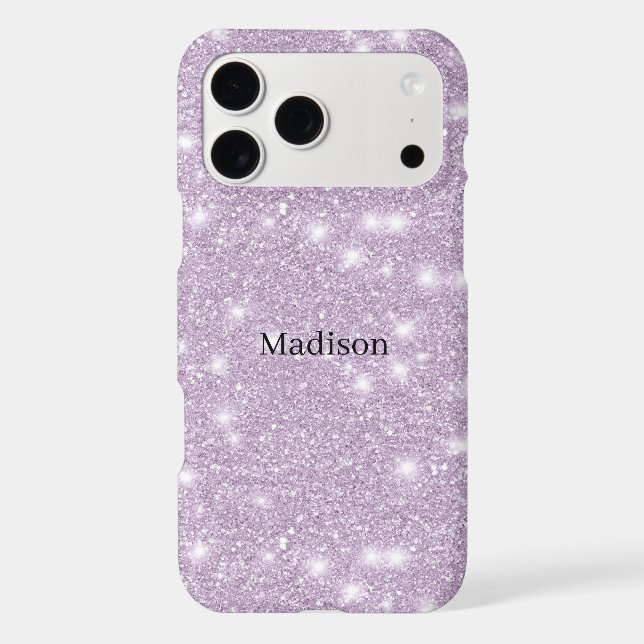 Girly Lavender Faux Glitter Sparkle iPhone Case (Back)