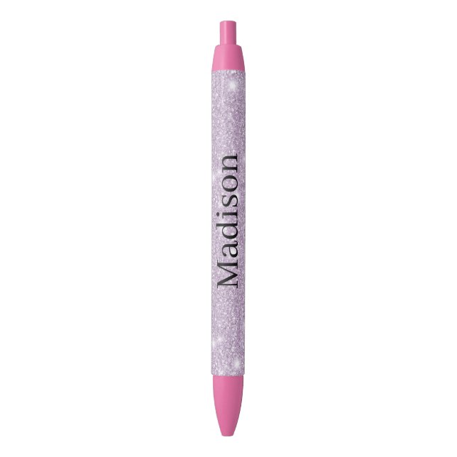 Girly Lavender Faux Glitter Sparkle Pen (Front Vertical)